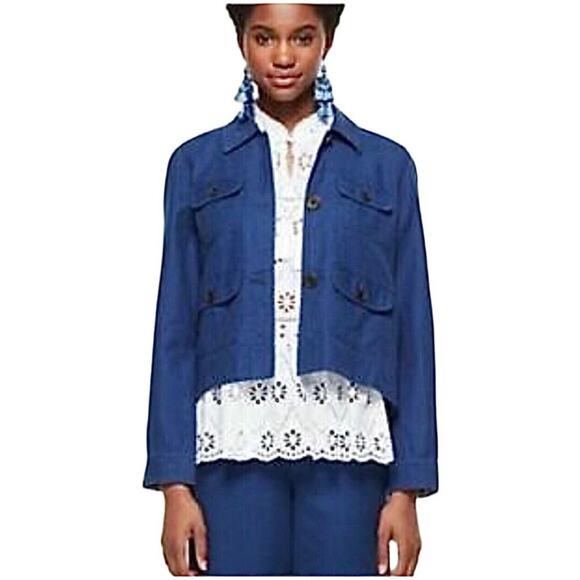 KATE Spade Broome Street Surplus Cotton Jacket Navigator Blue Medium NWOT - Picture 1 of 9